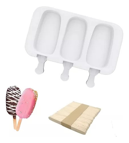 X2 Molde Helados Paletas 3 Cavidades Silicona Molde Para Helados Molde Silicona 3 Helados Silicona Molde Paletas 3cav Silicona Paletas Molde Para Helados 3cav Molde 3 Paletas Silicona Pasteleriacl