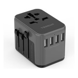 Adaptador De Cargador Europeo International Travel 4 Usb