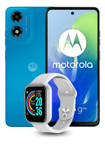 Motorola Moto G04 Dual Sim 128gb 8gb Ram Azul + Smartwatch De Regalo