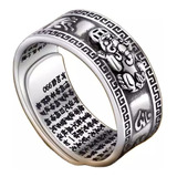 Anillo Budista Feng Shui Ajustable Plateado Regulable