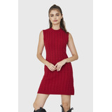 Vestido De Punto Trenzado Rojo Nicopoly