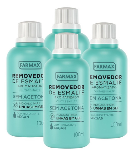 Removedor De Esmalte Sem Acetona Argan Kit C/4 De 100ml Cada