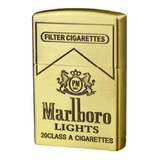 Encendedor Tipo Cromo Personalizado Cigarrillos Marlboro Oro