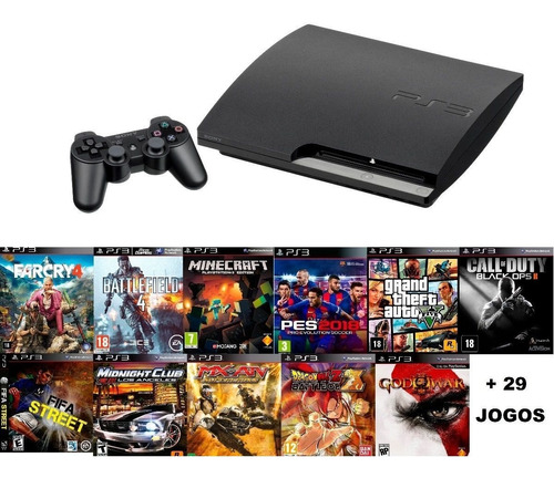 Playstation 3 Usado Play Ps3 + 40 Jogos Originais + Controle