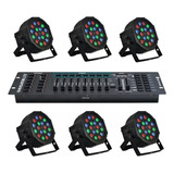 Combo Iluminacion 6 Luces Led 18 + Consola Dmx 