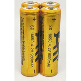 4 Baterias Recarregável 18650 9800mah 3.7v Lanterna Tática