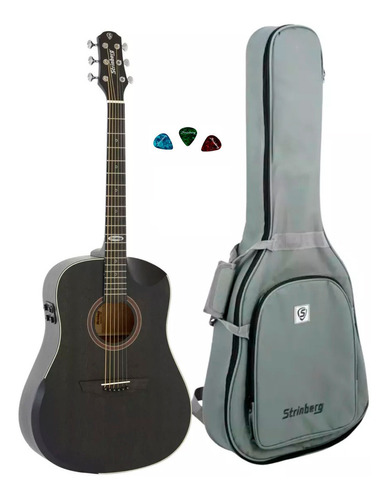 Violao Strimberg Sd301 Hcr Tos Folk C/ Efeito + Bag Luxo