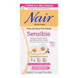 36 Tiras Depilatorias Faciales Nair Sensible De Cera Fría