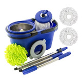 Balde Mop Com Cesto Inox Cabo 1,60 Metros 3 Refis + 2 Refis