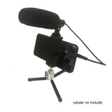 Microfono Con Soporte + Anti Pop Para Celular Podcast Stream