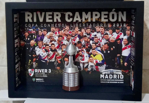 Adorno Box Cuadro Copa 3d River Plate Campeon Futbol Regalo 