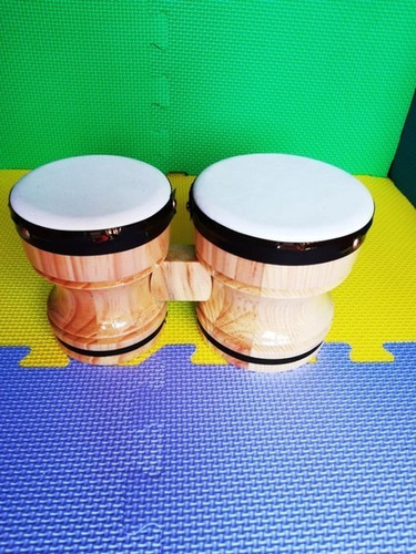 Bongo Doble De Madera Infantil, Instrumento Musical