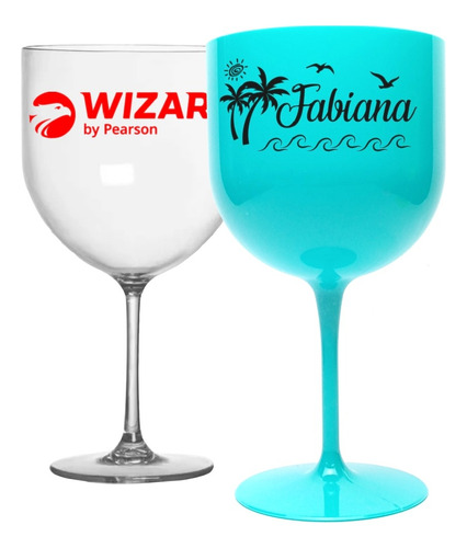 70 Taças De Gin Personalizadas Acrilicas 600 Ml  Frente/vers