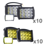 10 Par Faros 12 Led Dually Slim Con Estrobo Auto Moto Jeep F