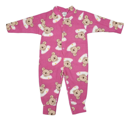 Macacão Pijama De Bebê Menina Menino Soft Botão Nas Pernas
