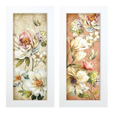 Dupla De Quadros Decorativo Flores 28x23