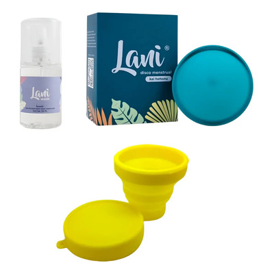Disco Menstrual Lani Azul Reutilizable + Vaso Esterilizador y Lani Wash | Meses sin interés