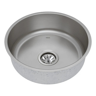 Cuba Redonda Aço Inox Mekal CR-38 38x38 cm Escovado | Parcelamento sem juros