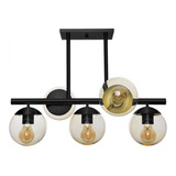 Lustre Preto Vidro Âmbar Infinity Lux