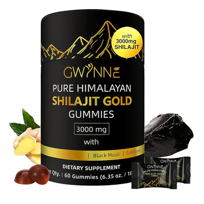 GWYNNE Shilajit Gummies Shilajit Puro Del Himalaya 85 Micronutrientes Apto Para Hombres Y Mujeres 100% Natural Orgánico 60 Gomitas | Meses sin interés