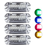 Kit 4 Faróis À Prova D'água 9 Leds Rgb 3w Ajk Original 8 Cor