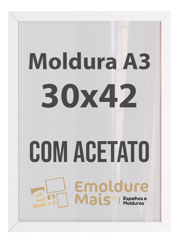 Moldura De Madeira A3 Com Acetato Para Fotos E Posters 30x42