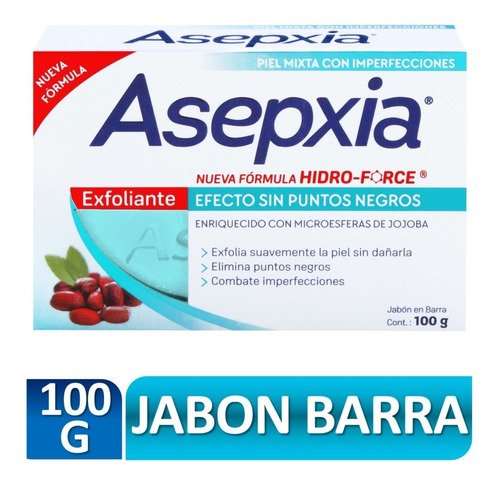 Jabon Asepxia Exfoliante 100 Gr, Efecto Sin Puntos Negros