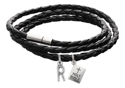 Pulsera Biblia Brazalete Dije Libro Jesucristo Letra Inicial