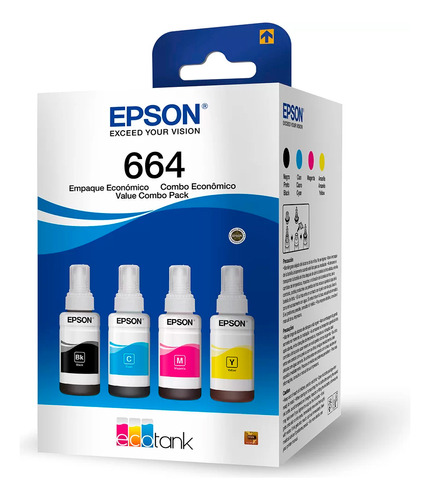 Kit Refil Epson T664 Colorido Original Ecotank T664520