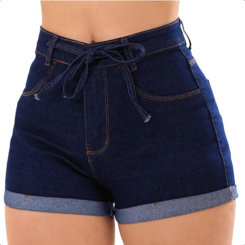 Shorts Jeans Feminino Cintura Alta  Com Lycra Super Moderno!