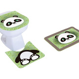 Jogo Conjunto Tapetes De Banheiro 3 Peças Divertido Panda