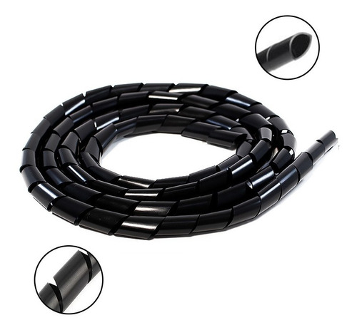 Tubo Espiral Flexible Porta Cable 30 Mm X 1.5m Color Negro