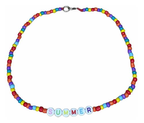 Collar Choker Arcoiris Mostacillas Colores Summer Aesthetic
