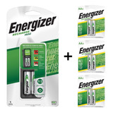 Combo Cargador Energizer Mini + 8 X Pilas Recargables Aa