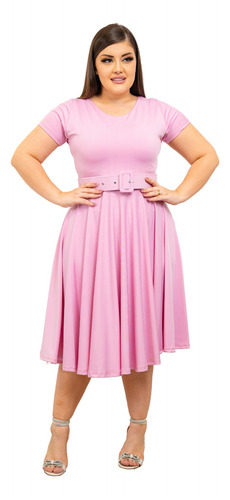 Vestido Midi Boneca Godê Evangelico Femenino Rodado Barato