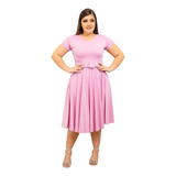 Vestido Midi Boneca Godê Evangelico Femenino Rodado Barato