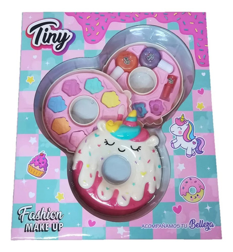 Set Maquillaje Infantil Nena Tiny Unicornio Dona Caja En Mca