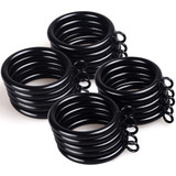 100 Pcs Anillos De Cortina De Metal Negro Con Ojales 3.8cm