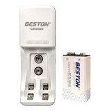 1 Cargador Beston C-818 2 Ptos + 3 Pilas 9v Recargables