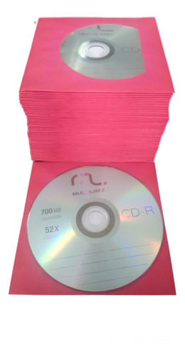 55 Mídia Cd-r Multilaser 700mb/52x Gravável (com Capa Papel)