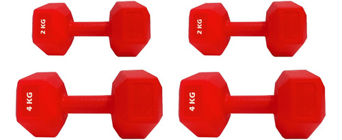 Set 4 Mancuernas 2kgx2 + 4kgx2 Pesas Entrenamiento 770store