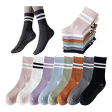 8pares De Calcetines Largos Yoga Calcetines Antideslizantes