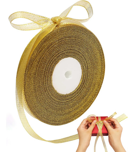 Dorada Cinta De Tela Sólida Brillante Para Envolver Regalos