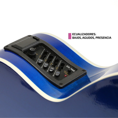 Guitarra Criolla Electroacustica Madera Funda Cuerdas Acero