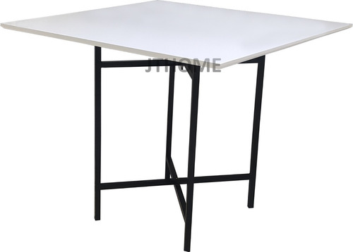 Mesa 90cm Quadrada Base X Dobravel 65x75cm Metal Tubolar Bgp