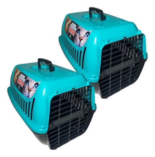 Kit C/ 2 Uni Caixa De Transporte Gatos E Cães Porta 4 N°2