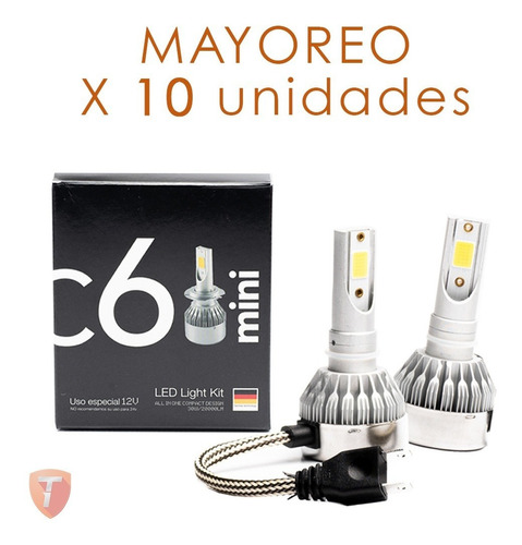 10 Kit Led Faro Foco C6 Mini H1 H3 H4 H7 H11 9006 Mayoreo 10