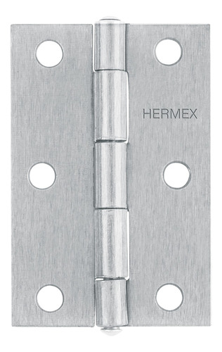 Caja 10 Bisagra Rectangular 2-1/2  Acero Pulido Hermex 43188