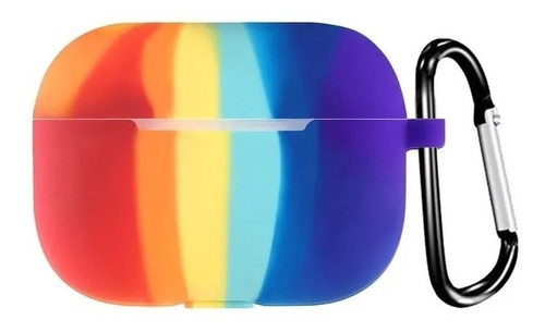 Capinha De Proteção Para Estojo AirPods Pro ( Branca ) Cor Rainbow Liso