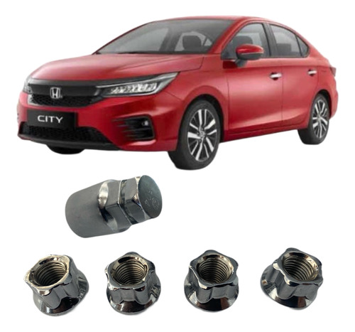 Birlos Seguridad Honda City 2022-2023-2024 Acero Solido.